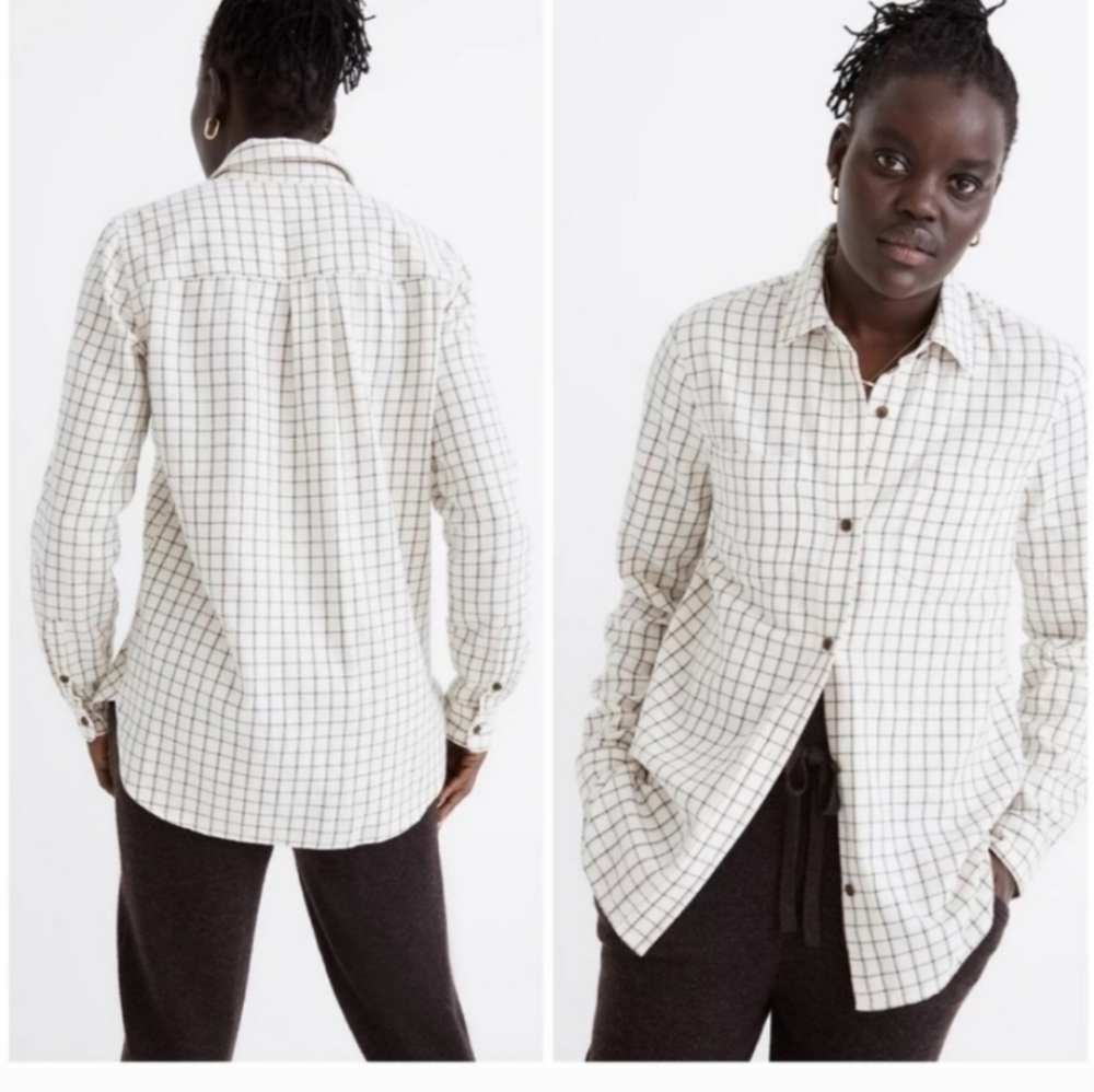 Madewell Classic Ex-Boyfriend Flannel Shirt L - Picture 2 of 11